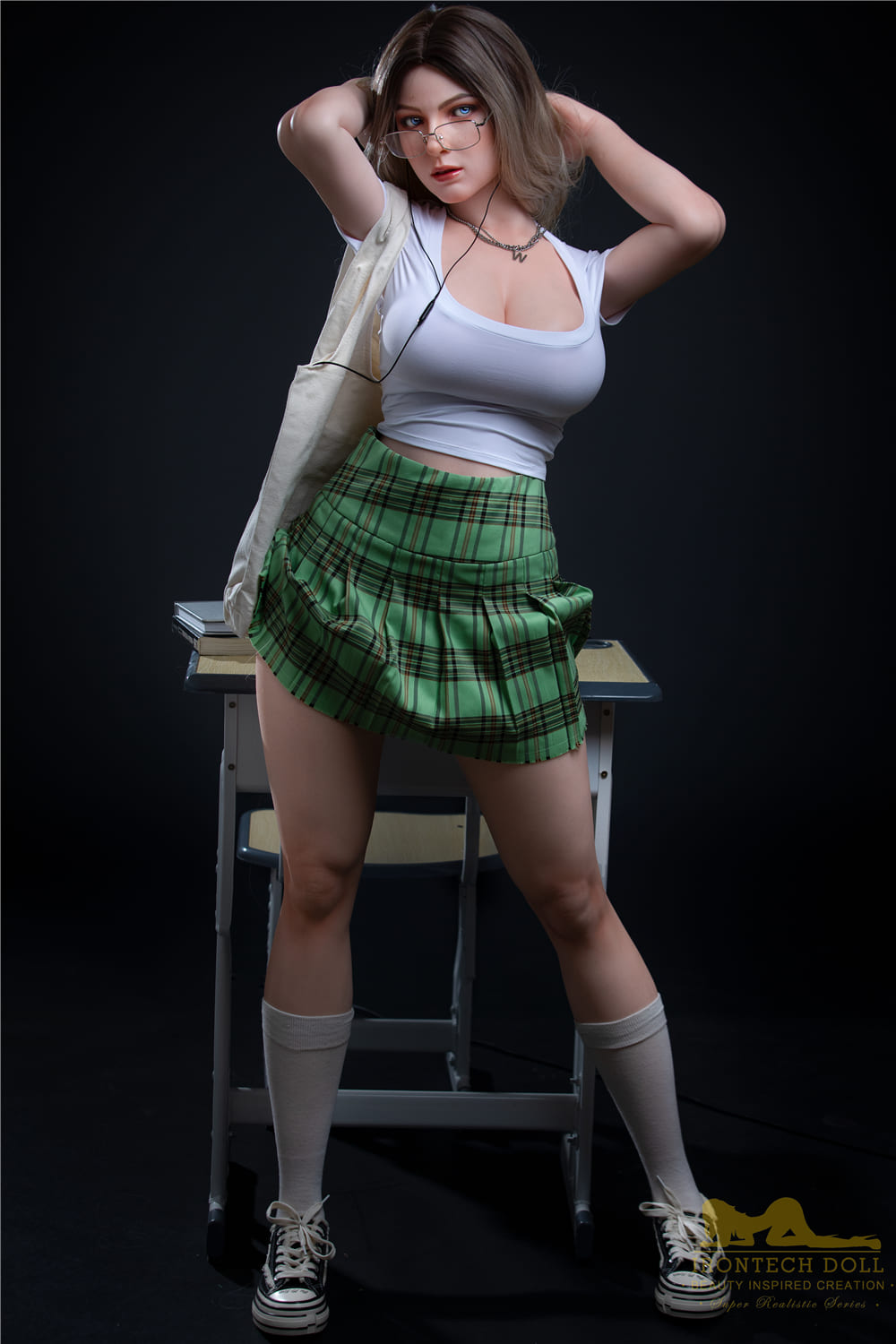 irontech silicone sex doll college outfit