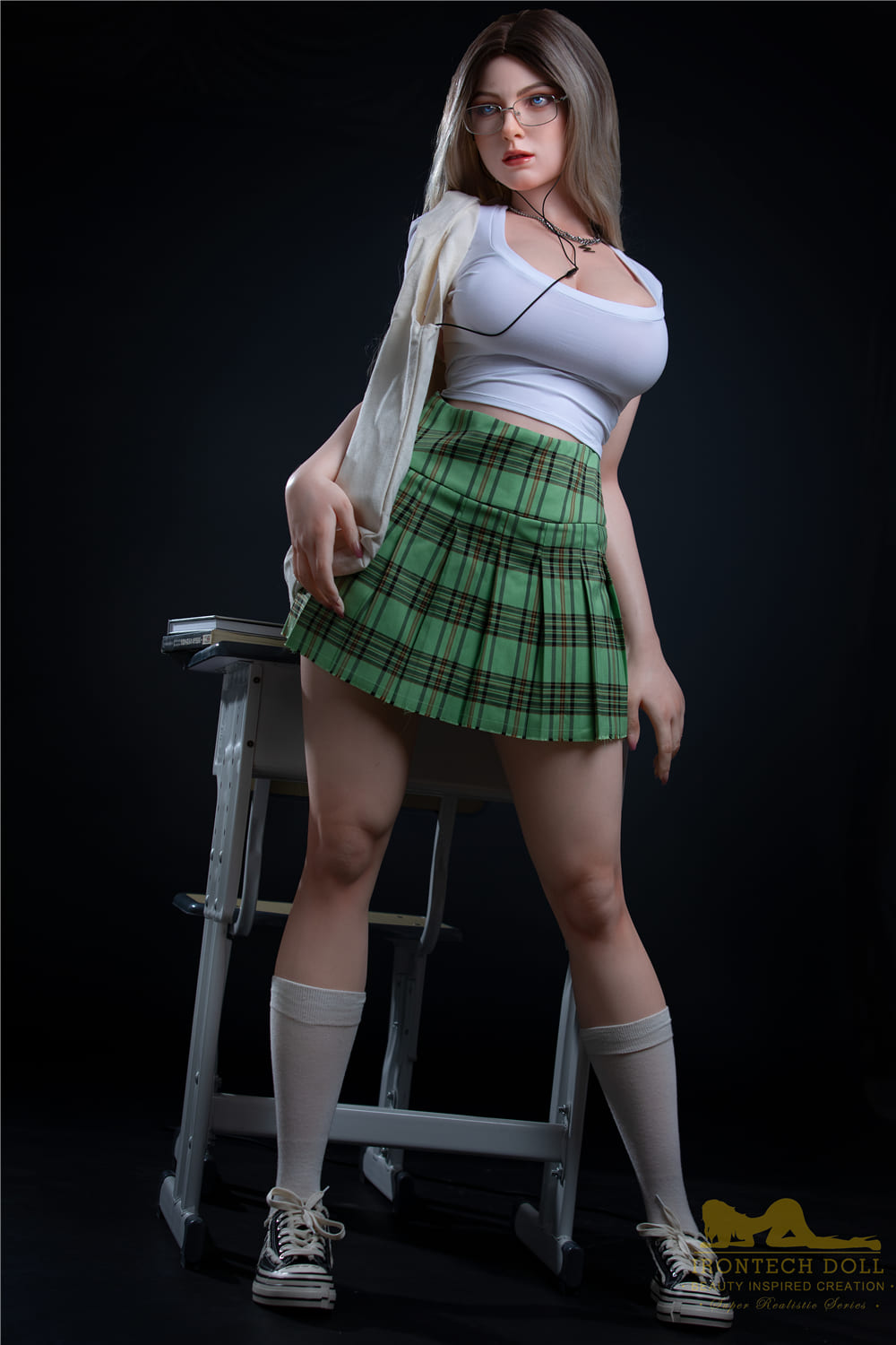 irontech silicone sex doll college outfit